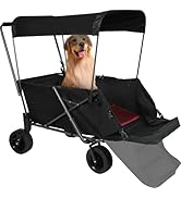 REDCAMP Folding Dog Wagon Cart with Removable Canopy Heavy Duty, 220L Large Collapsible Utility C...