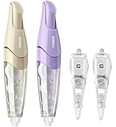 CINBOS Refillable Retractable White Out Correction Tape, White Out Tape with 2 Extra Refills, Cut...