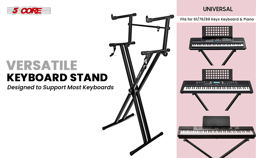 Keyboard Stand Single X Style 7 Adjustable Digital Electric Piano 61 76 88 Keys