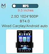 9.5 Inch Wireless Carplay Single Din Car Stereo Android Auto, METEESER Bluetooth IPS Touchscreen ...