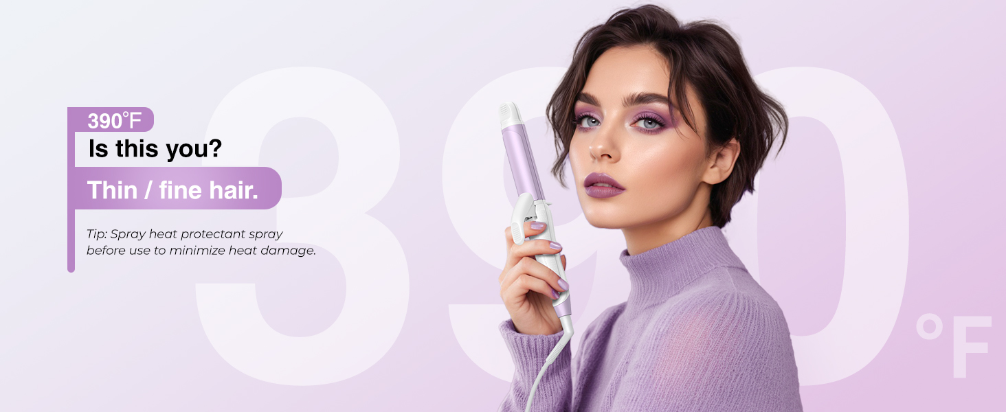 390°F fixed heat setting 