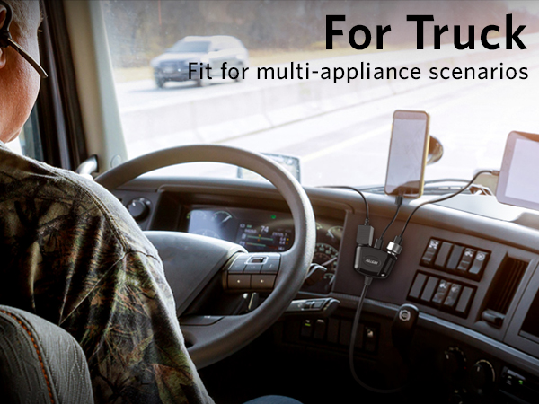 BESTEK Cigarette Lighter Splitter Adapter for truck