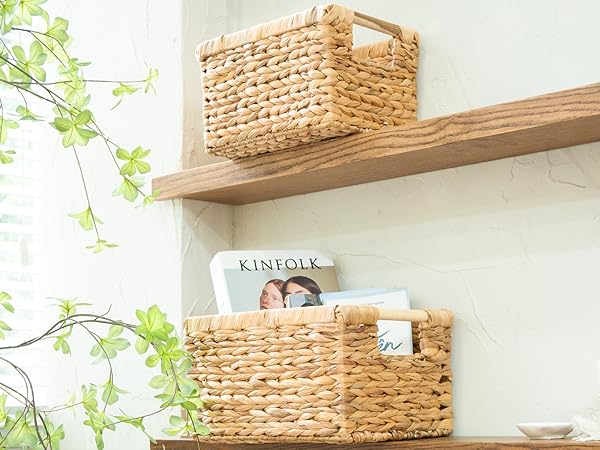 rectangular wicker storage baskets