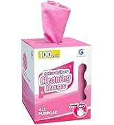 GLIMGLINT Pink Microfiber Cleaning Cloth, 100 Pack Cleaning Rags, Lint-Free, Ultra Absorbent Reus...