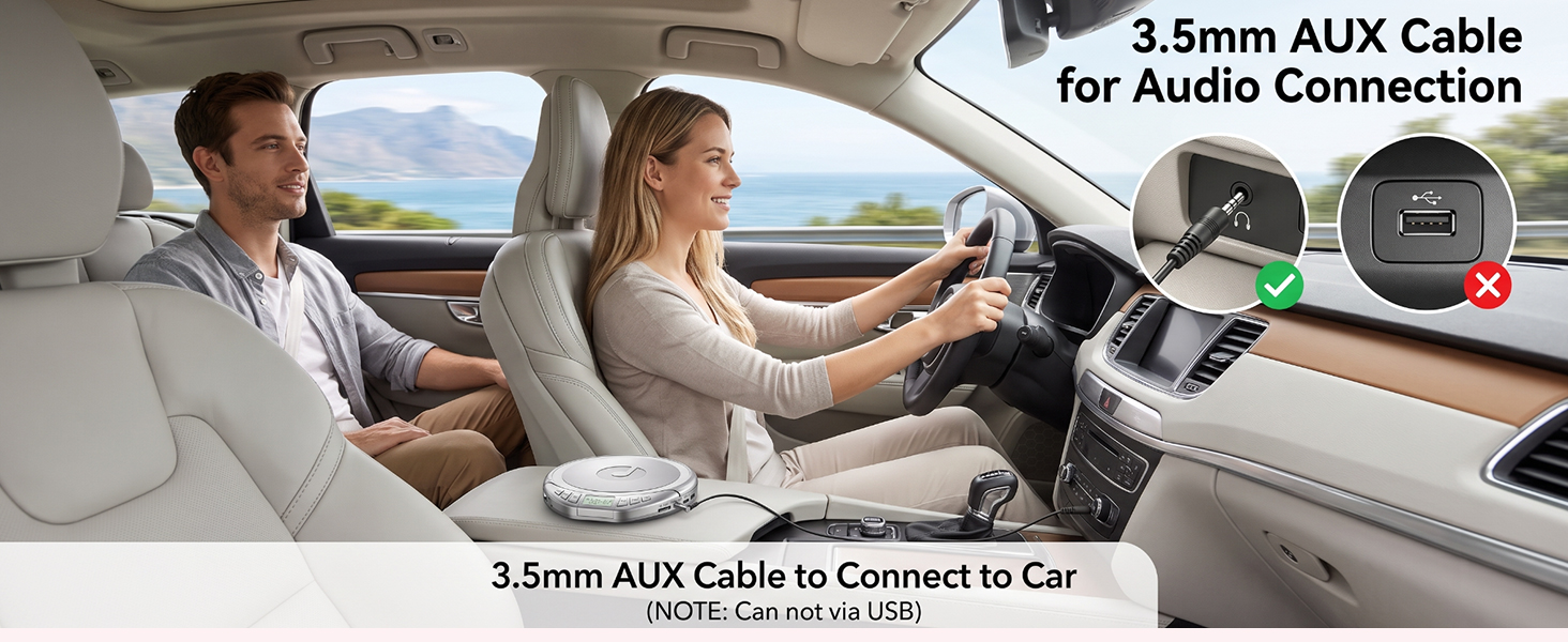 Portable CD Player with 3.5mm AUX Connection