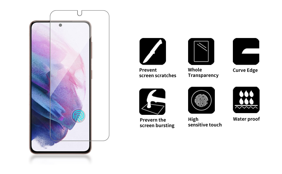 Glass Screen Protector Compatible for Samsung Galaxy S21 5G / SM-g991u Tempered
