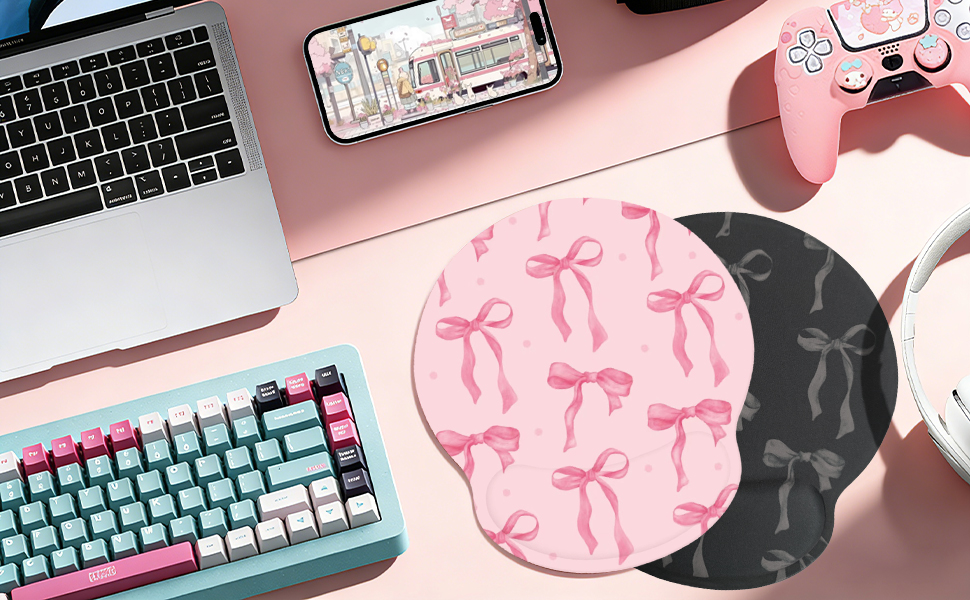 Ergonomic Bow Mouse Pad with Wrist Support