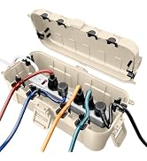RESTMO Outdoor Electrical Box, IP54 Weatherproof Extension Cord Cover with 6 Cable Entry Ports, W...