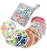 Pinowu Organic Bamboo Nursing Pads - 10 Washable Pads + Wet Bag + Wash Bag, Breastfeeding Nipple ...