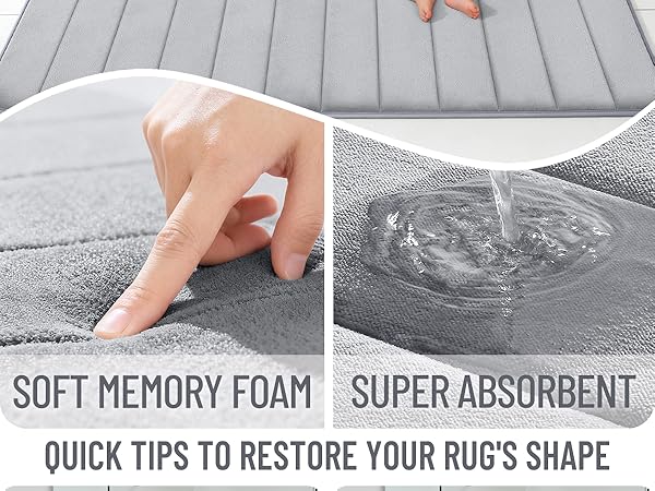 OLANLY Memory Foam Bath Rug