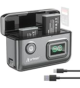 Artman 2-Pack NB-13L Battery 1700mAh and 2-Slot LCD Display Charger for Canon PowerShot G7 X Mark...