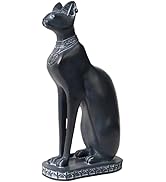 Mingzhang Egyptian Cat Goddess Bastet Statue 10 inch Ancient Egypt Figurines Animal Statues Egypt...