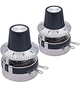 TWTADE / 2pcs Single Turn Rotary Carbon Linear Variable Potentiometer + 2pcs Knob WTH118-2W 10K Ohm