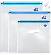 Daarcin 3 Size Sous Vide Bags 18pcs BPA Free Vacuum Zipper Bags for Food with 2 Sealing Clips,Foo...