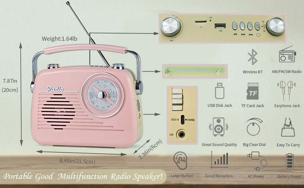 D216 portable radio Bluetooth speaker 