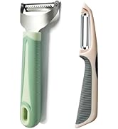 Julienne Peeler Vegetable Peeler Set of 2 by PNEATDEZ - Y Julienne Shredder with 4.8’’ Long Silic...