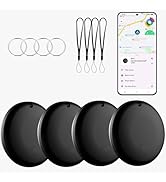 Bluetooth Tracker for Android(Black, 4Pack, Works with Google Find My Device App, IP67 Waterproof...