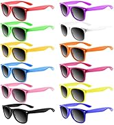 TUPARKA 12 Pack Sunglasses Neon Colors Sunglasses Party Favors Goody Bag Fillers Bulk for Birthda...