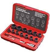 GETLITOOL 17Pcs Impact Bolt Extractor Tool Set, 42CR-MO Impact Bolt &amp; Nut Remover Set with Storag...