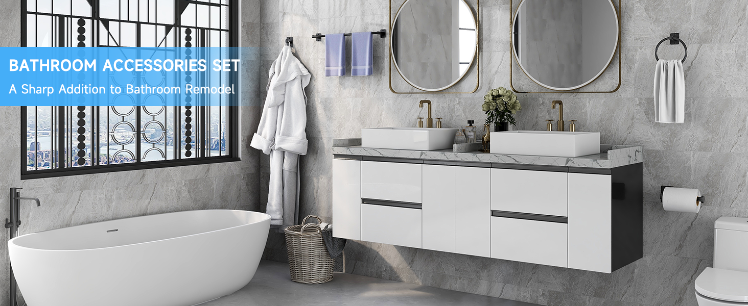 black bathroom accessories