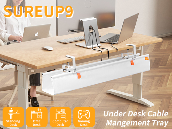under desk cable management tray
