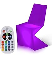 Magshion 16 Color Changing LED Light Up Chair with Backrest Light Up LED Furniture Dining Chair, ...
