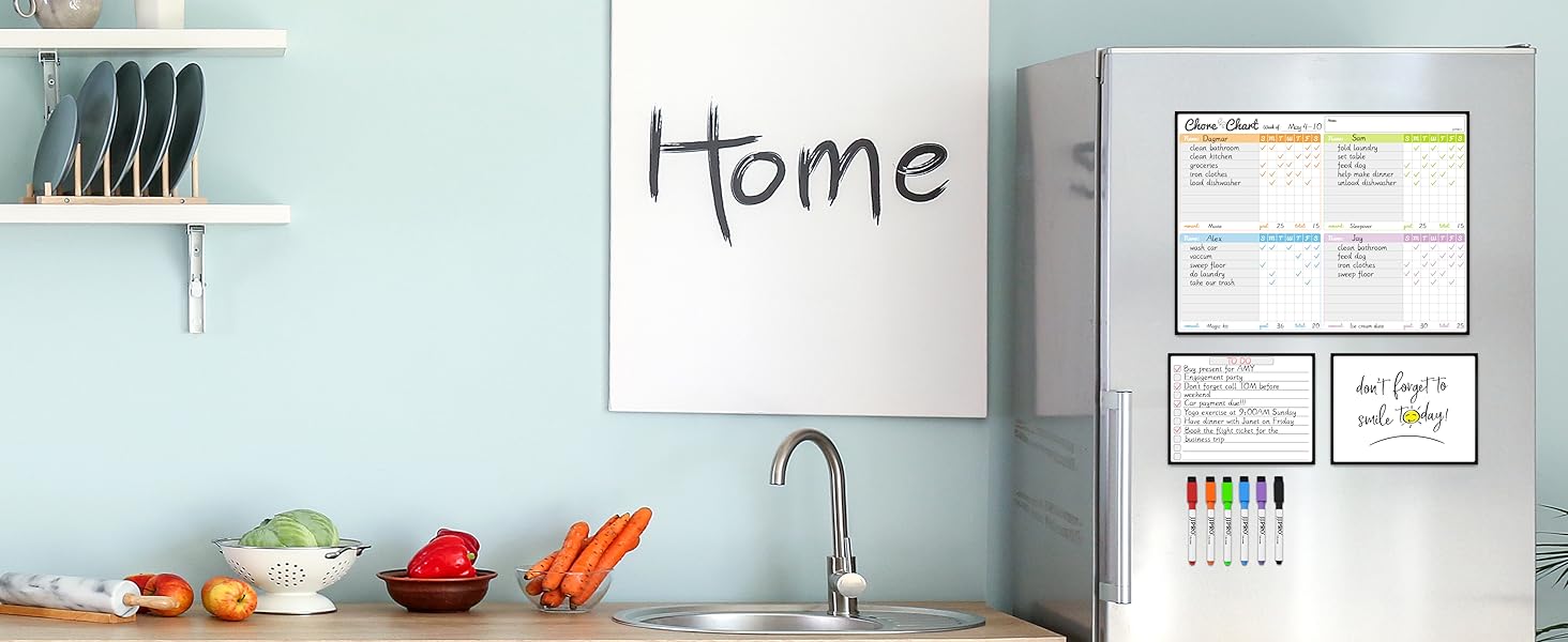 Magnetic Dry Erase Chore Chart Set for Fridge-Used for Multiple Kids
