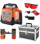VEVOR Rotary Laser Level 1650ft,360 Degree Self Leveling Red Cross Line Laser,5 Rotation Speeds&amp;4...