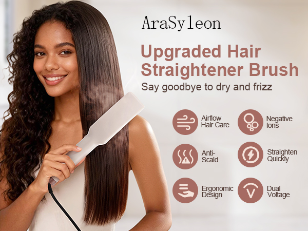 Upgraded Airflow Hair Straightener Brush