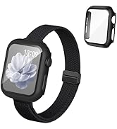 Knossen 3-in-1 Slim Braided Band and Case Compatible with Apple Watch Bands for Women 40mm 41mm 4...