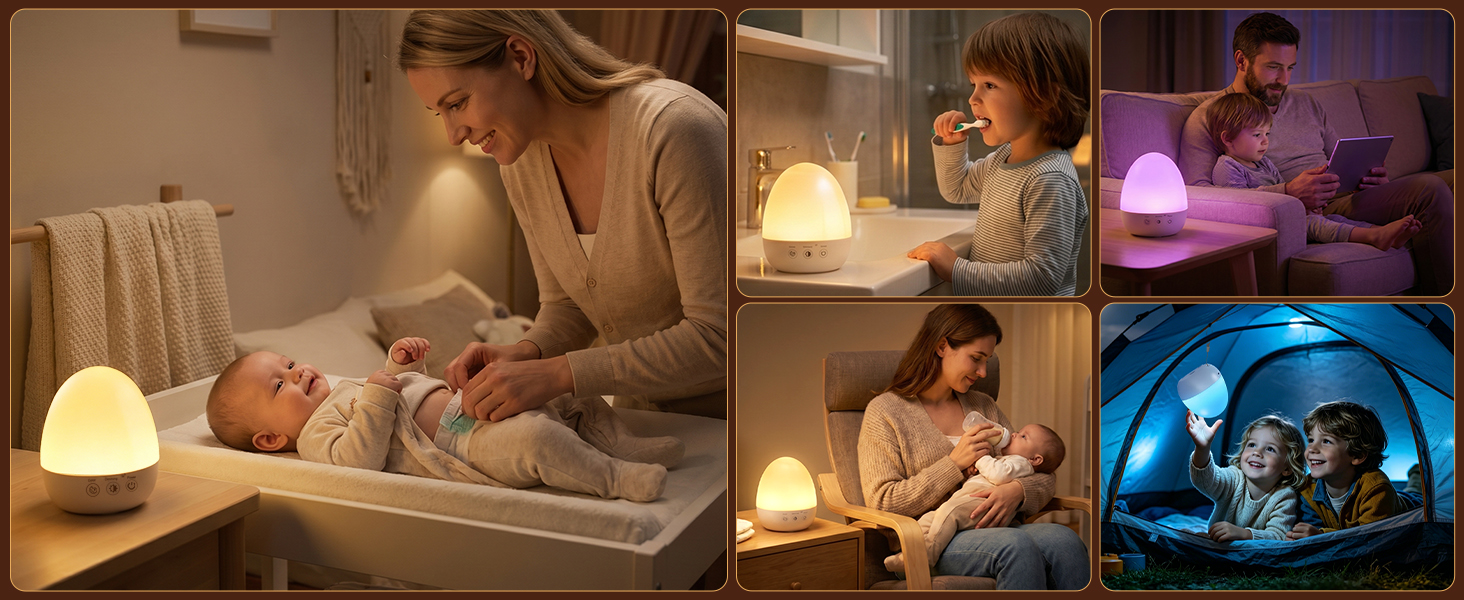 Multi-scene use: diaper change, brushing teeth, breastfeeding, camping &amp; family night use
