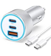 for iPhone 16/15 Pro Max Car Charger, 3-Port 67W Super Fast Charging USB C Car Charger Cigarette ...