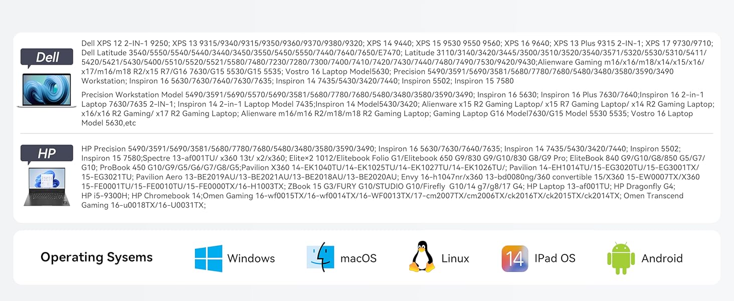 docking station for dell laptop hub dongle thunderbolt dock station hdmi usb c hub vga