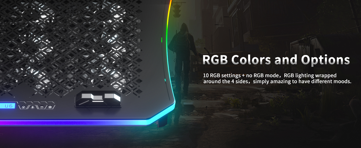 10 RGB Lights for options,perfect for gaming