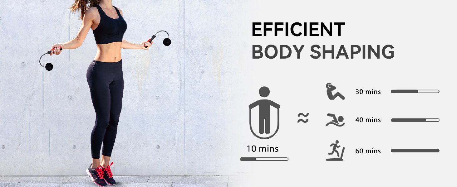 Weighted Jump Rope for Fitness Ropeless Bod Rope High Speed Skipping Rope Cordless Jumping Rope