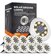 INCX 4.6 inch Solar Lights Outdoor Waterproof,12 Pack Solar Lights for Outside, Solar Garden Ligh...