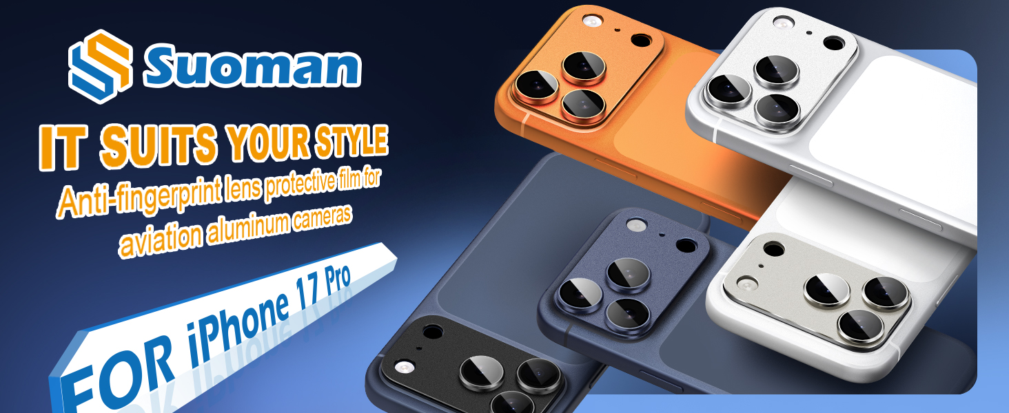 Suoman for iPhone 17 Pro Camera Lens Protector, [All-in-one Frosted] [Strong-Adhesion]