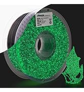 AMOLEN 3D Printer Filament, PLA Filament 1.75mm, Glow in The Dark Filament Green Starry Sky, Best...