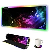 AIMSA Large RGB Gaming Mouse Pad, Keyboard Mousepad Led Extended 35.4 x 15.8 inch Non-Slip Rubber...