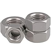 4Pcs Silver M10 x 1.25 mm Pitch Stainless Steel Left Hand Thread Hex Nut Metric Thread Handle Nut...