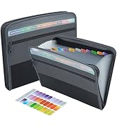 NAFY Accordian File Organizer 2 Pack, 13 Pockets Expanding File Folder with Zipper, A4 Letter Siz...