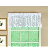 Today's Curtain, Songbird Semi-Sheer Lace Valance 12", White, 56" W x 12" L
