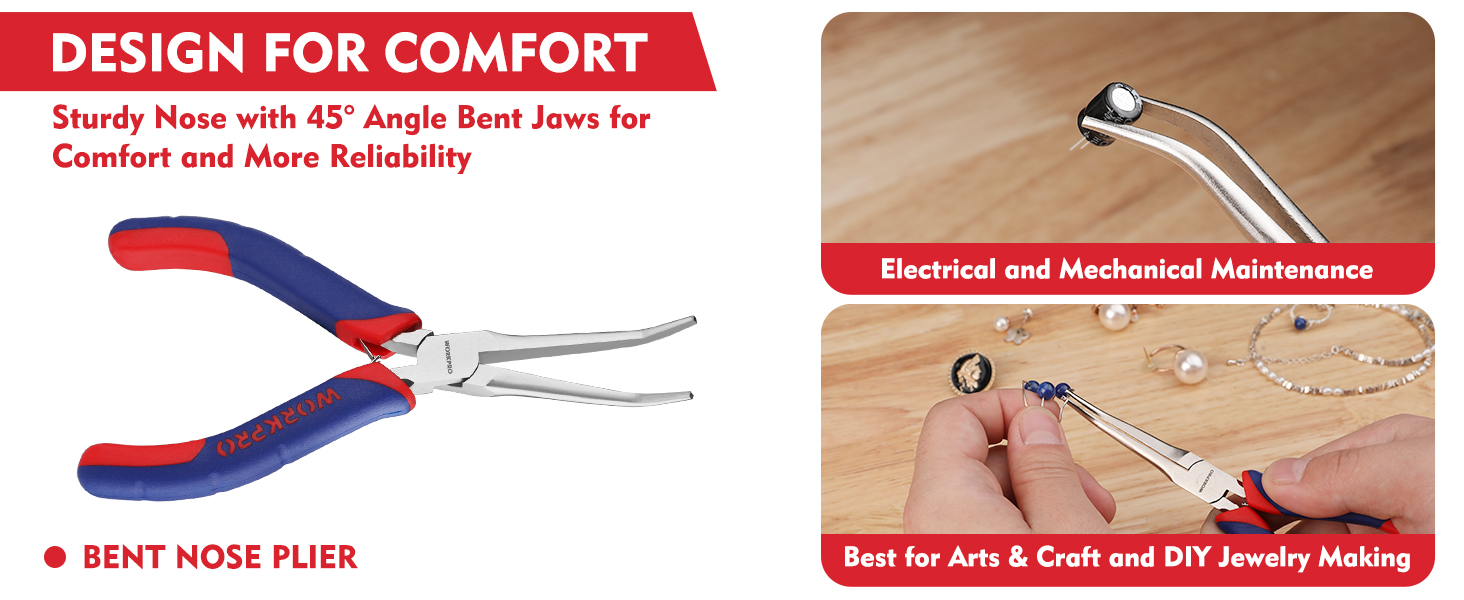 WORKPRO 2-Piece 6&amp;#34; Mini Needle Nose Pliers Set