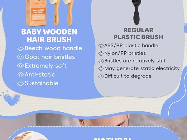 baby brush with wood handle