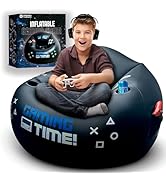 Inflatable Gaming Chair for Kids &amp; Teens with Cup Holders and Side Pocket - This Air Gaming Bean ...