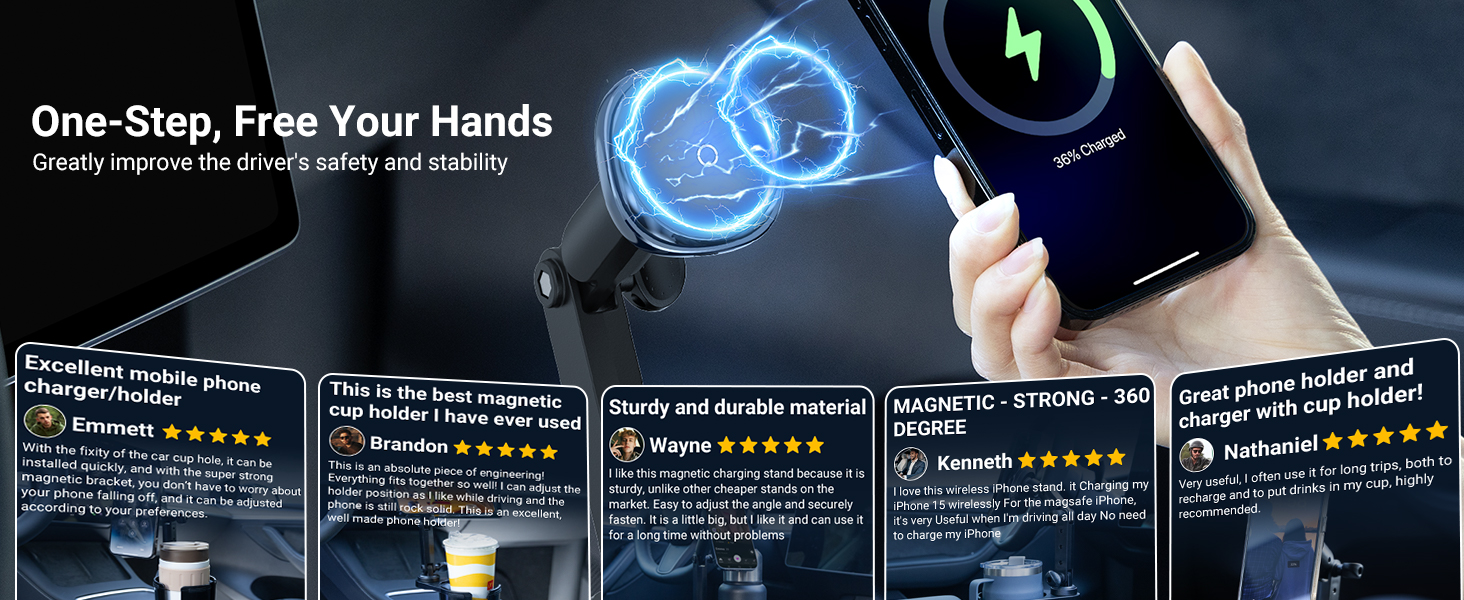 Magnetic Wireless Cup Charging Holder