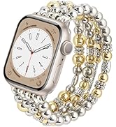KOREDA Beaded Bracelet Compatible for Apple Watch Band 38mm 40mm 41mm 42mm 44mm 45mm 46mm Series ...