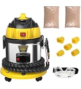 LUTIFIX Walnut Blasting Cleaner Machine, with 2KG Walnut Sand &amp; 5 Pcs Adapters Automotive Engine ...