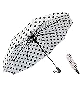 Siepasa Windproof Travel Compact Umbrella, 8-Ribs Anti-UV Waterproof Folding Umbrella with Telfon...
