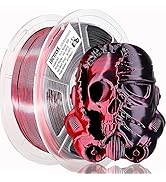 LOCYFENS PLA Filament 1.75mm, Silk PLA 3D Printer Filament, Dual Color Filament Black Red 2 in 1 ...